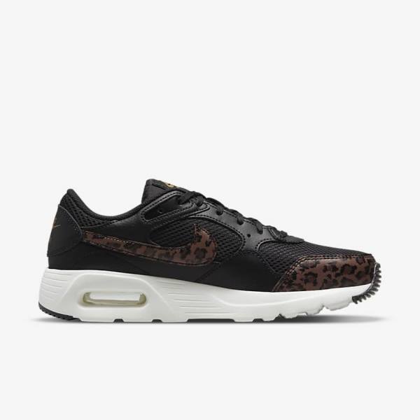 Women's Nike Air Max SC Trainers Black / Metal Gold / Brown | NK846WHT