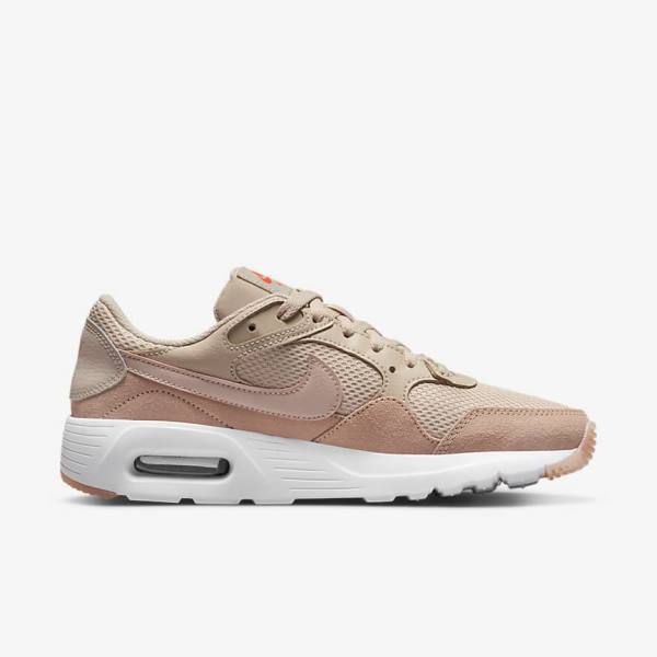 Women's Nike Air Max SC Trainers Khaki Grey / Rose / White / Pink | NK628QNF