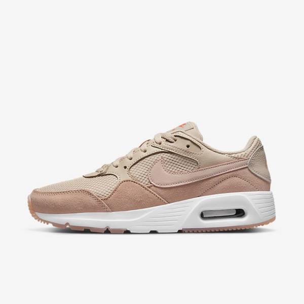 Women\'s Nike Air Max SC Trainers Khaki Grey / Rose / White / Pink | NK628QNF