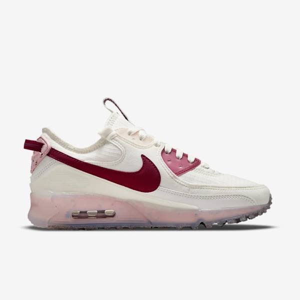 Women's Nike Air Max Terrascape 90 Trainers White / Pink / Burgundy | NK943QFG