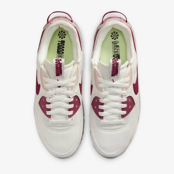 Women's Nike Air Max Terrascape 90 Trainers White / Pink / Burgundy | NK943QFG