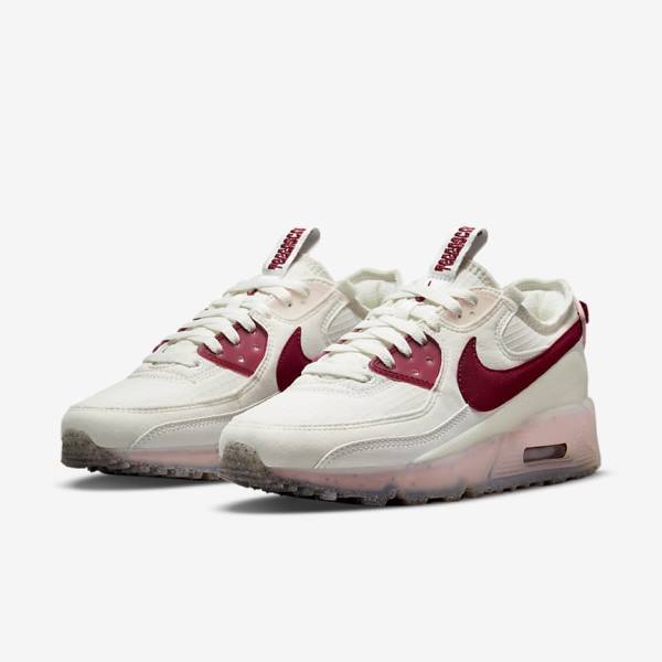 Women's Nike Air Max Terrascape 90 Trainers White / Pink / Burgundy | NK943QFG