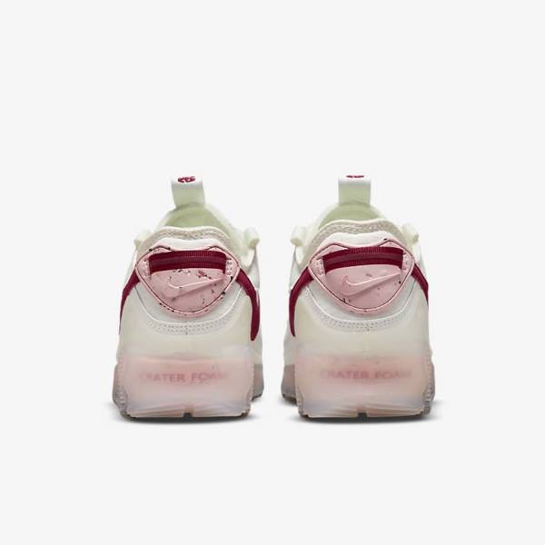 Women's Nike Air Max Terrascape 90 Trainers White / Pink / Burgundy | NK943QFG