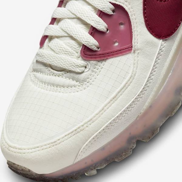 Women's Nike Air Max Terrascape 90 Trainers White / Pink / Burgundy | NK943QFG