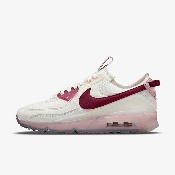 Women\'s Nike Air Max Terrascape 90 Trainers White / Pink / Burgundy | NK943QFG