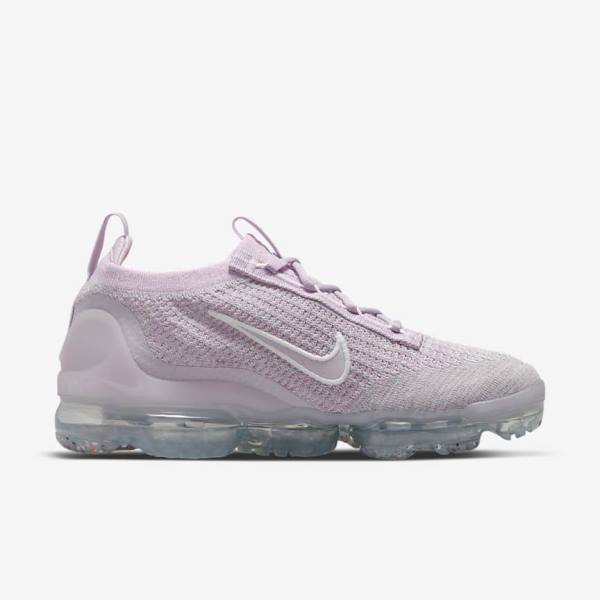 Women's Nike Air VaporMax 2021 FK Trainers Light Pink / White / Metal Silver / Purple | NK014DIZ