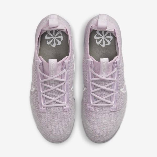 Women's Nike Air VaporMax 2021 FK Trainers Light Pink / White / Metal Silver / Purple | NK014DIZ