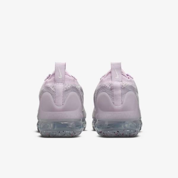 Women's Nike Air VaporMax 2021 FK Trainers Light Pink / White / Metal Silver / Purple | NK014DIZ