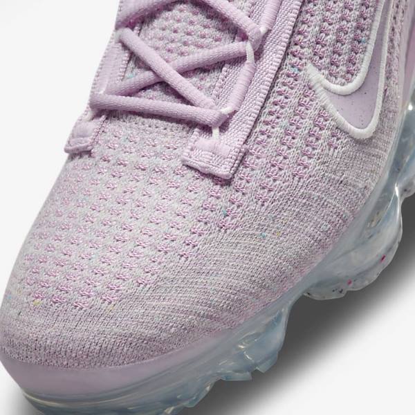 Women's Nike Air VaporMax 2021 FK Trainers Light Pink / White / Metal Silver / Purple | NK014DIZ