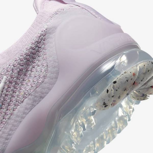 Women's Nike Air VaporMax 2021 FK Trainers Light Pink / White / Metal Silver / Purple | NK014DIZ