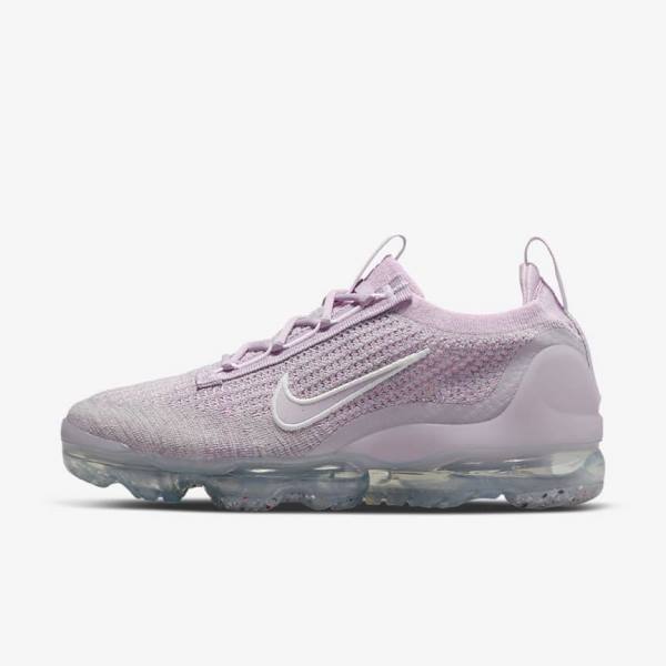 Women\'s Nike Air VaporMax 2021 FK Trainers Light Pink / White / Metal Silver / Purple | NK014DIZ