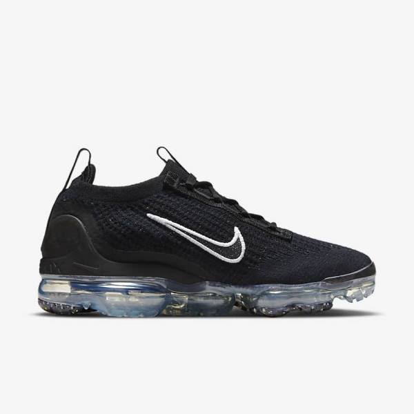 Women's Nike Air VaporMax 2021 FK Trainers Black / Metal Silver / White | NK289PAN