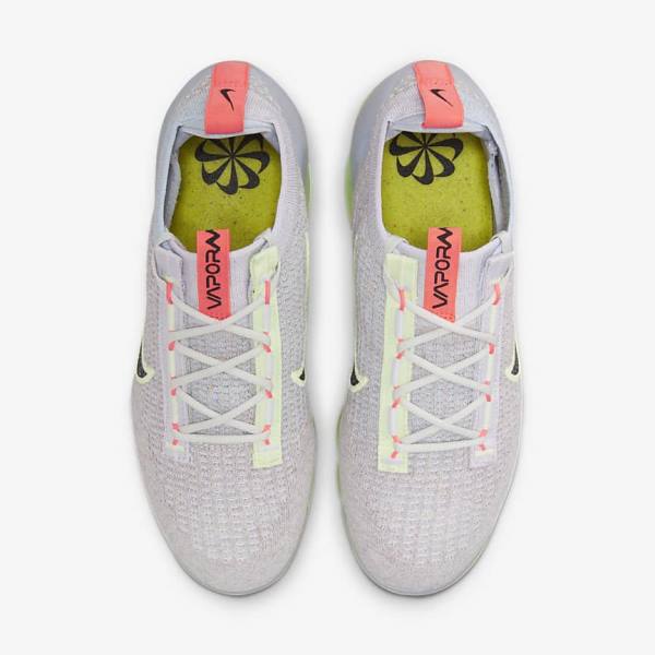 Women's Nike Air VaporMax 2021 FK Trainers Light Beige / Light Green / Black | NK405DOV