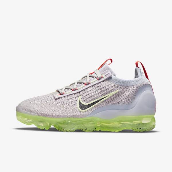 Women\'s Nike Air VaporMax 2021 FK Trainers Light Beige / Light Green / Black | NK405DOV