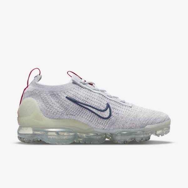 Women's Nike Air VaporMax 2021 Flyknit Trainers Navy / White | NK652BKU