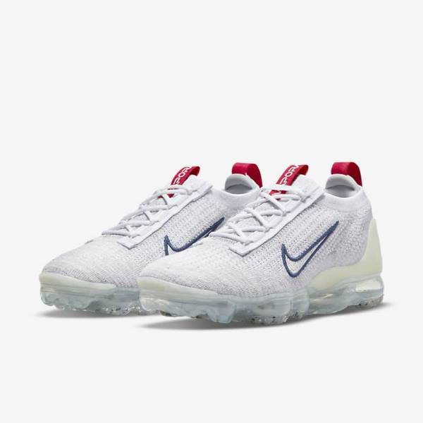 Women's Nike Air VaporMax 2021 Flyknit Trainers Navy / White | NK652BKU