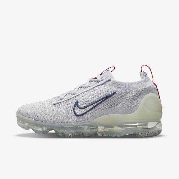 Women\'s Nike Air VaporMax 2021 Flyknit Trainers Navy / White | NK652BKU