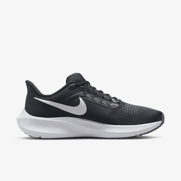 Women's Nike Air Zoom Pegasus 39 Road Running Shoes Black / Dark Grey / White | NK748AMP