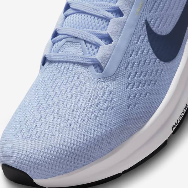 Women's Nike Air Zoom Structure 24 Road Running Shoes Light Blue / White / Navy / Navy | NK751IWZ