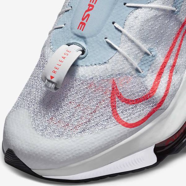 Women's Nike Air Zoom Tempo NEXT% FlyEase Easy On-Off Road Running Shoes Light Blue / Platinum / White / Red | NK532DJI