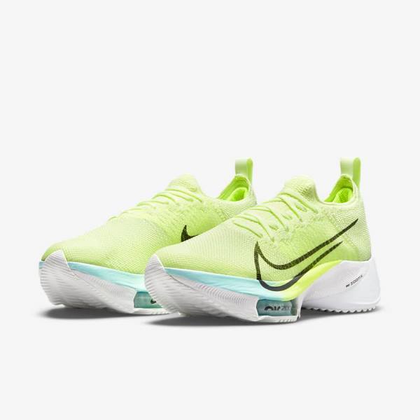 Women's Nike Air Zoom Tempo NEXT% Road Running Shoes White / Green / Turquoise / Turquoise | NK287FVU