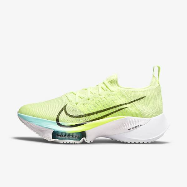 Women\'s Nike Air Zoom Tempo NEXT% Road Running Shoes White / Green / Turquoise / Turquoise | NK287FVU