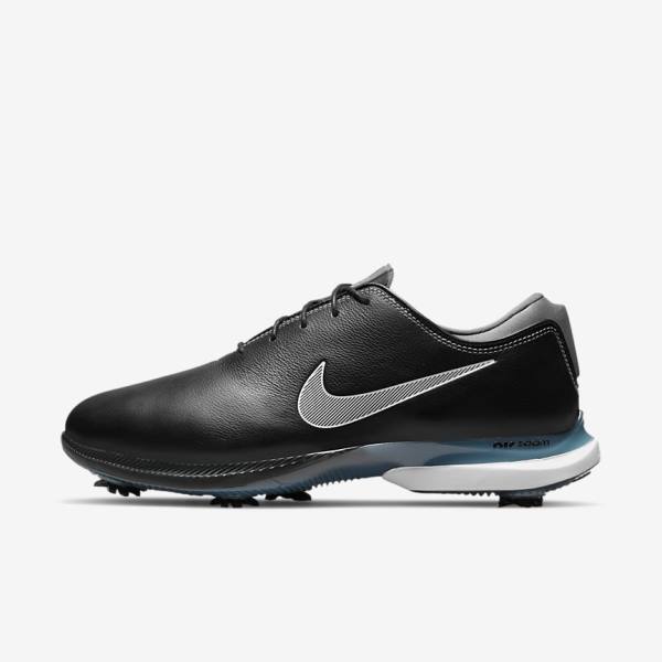 Women\'s Nike Air Zoom Victory Tour 2 Golf Shoes Black / Metal Blue Grey / White | NK290TVD