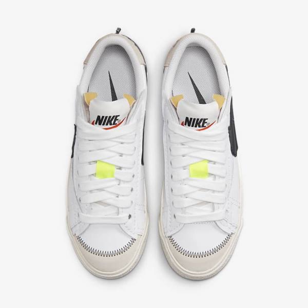 Women's Nike Blazer Low 77 Jumbo Trainers White / Black | NK457SIL