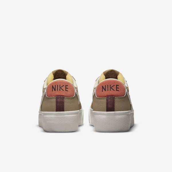 Women's Nike Blazer Low Platform SP Trainers Khaki / Light Beige | NK641MSV