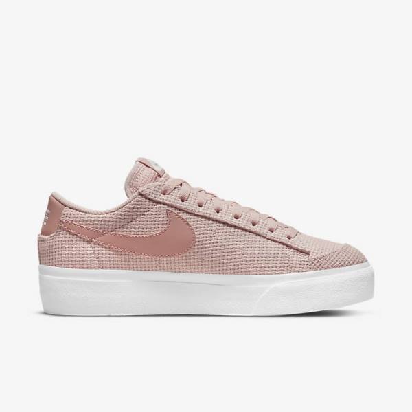 Women's Nike Blazer Low Platform Trainers Pink / White / Pink / Rose | NK214OWM