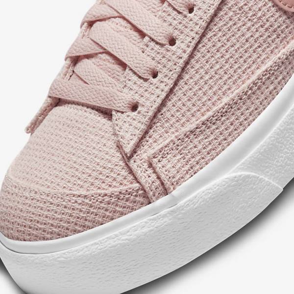 Women's Nike Blazer Low Platform Trainers Pink / White / Pink / Rose | NK214OWM