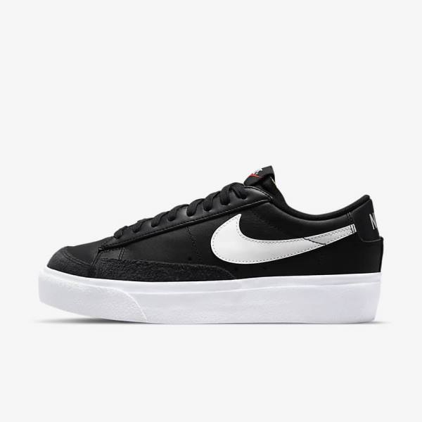 Women\'s Nike Blazer Low Platform Trainers Black | NK264GMK