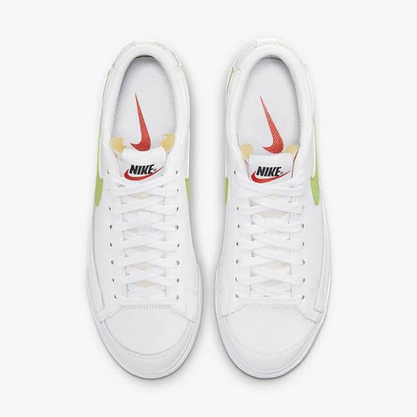 Women's Nike Blazer Low Platform Trainers White / Black / Light Lemon | NK318HAY