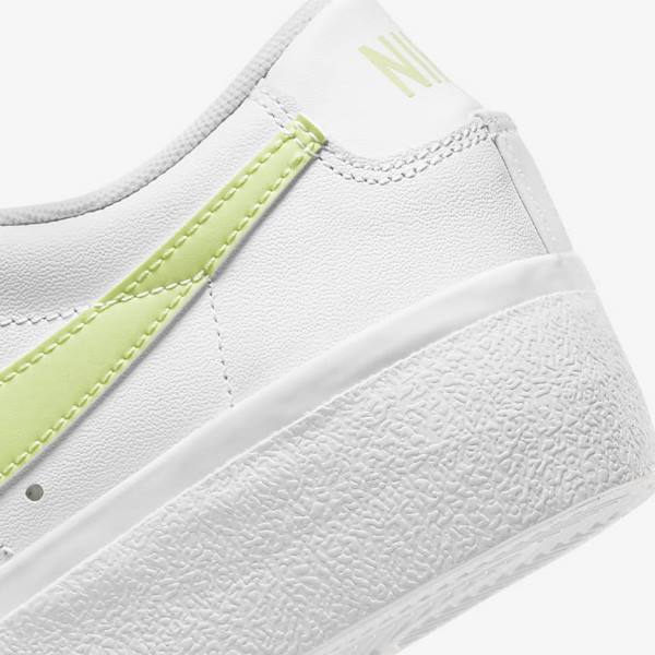 Women's Nike Blazer Low Platform Trainers White / Black / Light Lemon | NK318HAY