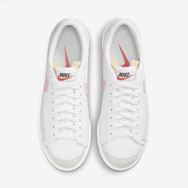 Women's Nike Blazer Low Platform Trainers White / Black / Pink | NK489NYO