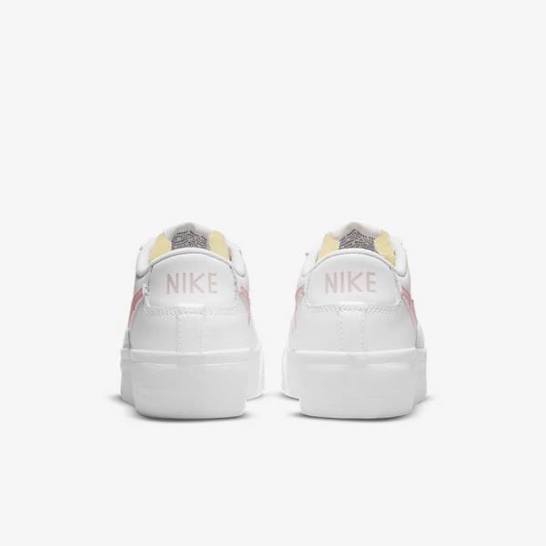 Women's Nike Blazer Low Platform Trainers White / Black / Pink | NK489NYO