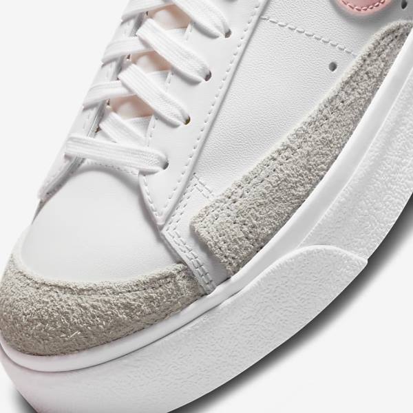 Women's Nike Blazer Low Platform Trainers White / Black / Pink | NK489NYO