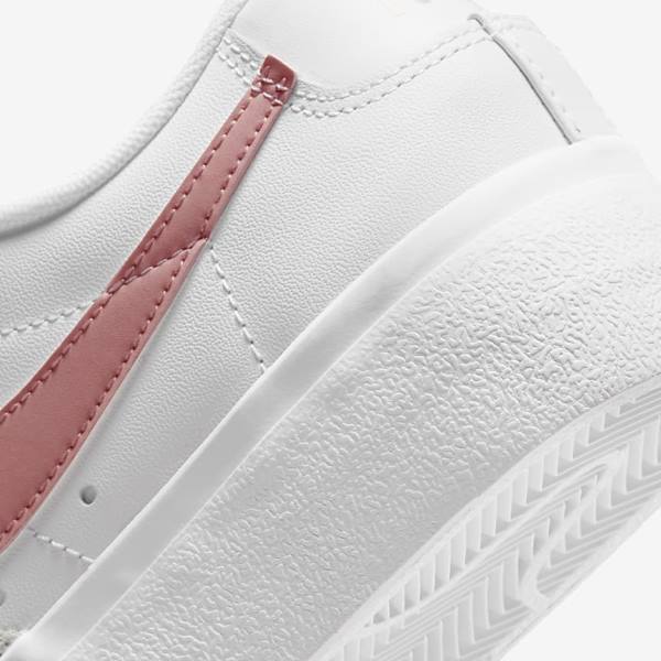 Women's Nike Blazer Low Platform Trainers White / Black / Pink | NK489NYO