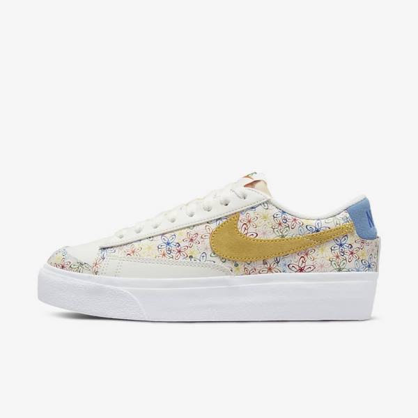 Women\'s Nike Blazer Low Platform Trainers Royal / Blue | NK813MAX