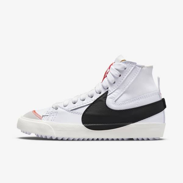 Women\'s Nike Blazer Mid 77 Jumbo Trainers White / Black | NK401CIF