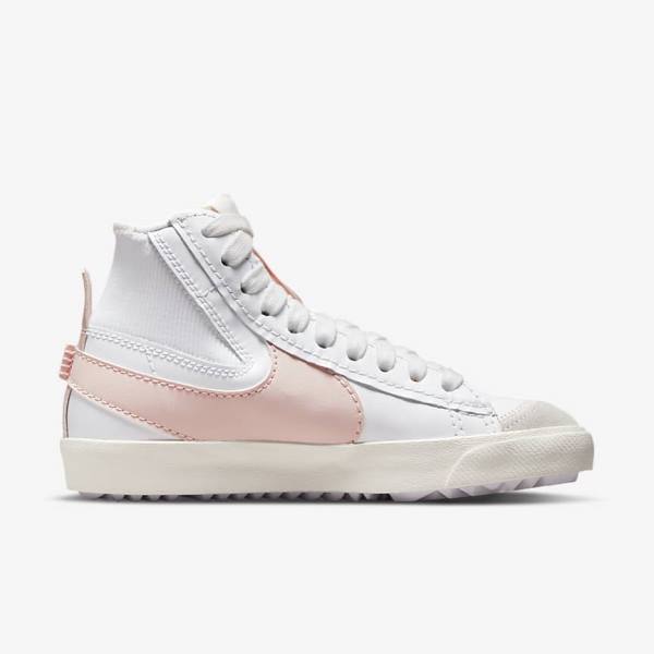 Women's Nike Blazer Mid 77 Jumbo Trainers White / Pink | NK469PQX