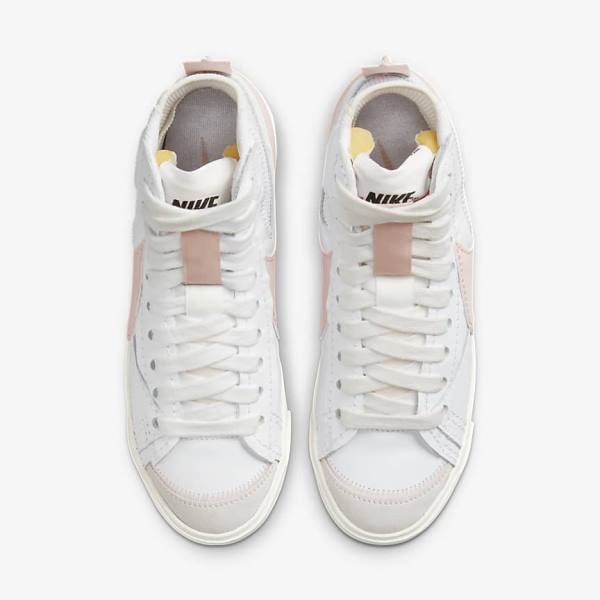 Women's Nike Blazer Mid 77 Jumbo Trainers White / Pink | NK469PQX