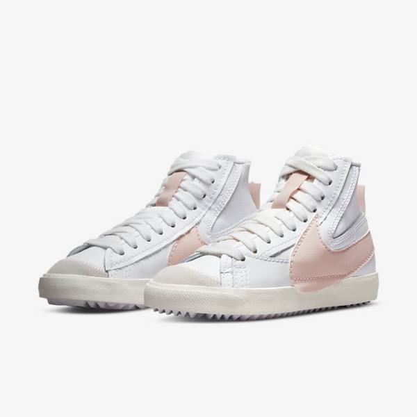 Women's Nike Blazer Mid 77 Jumbo Trainers White / Pink | NK469PQX