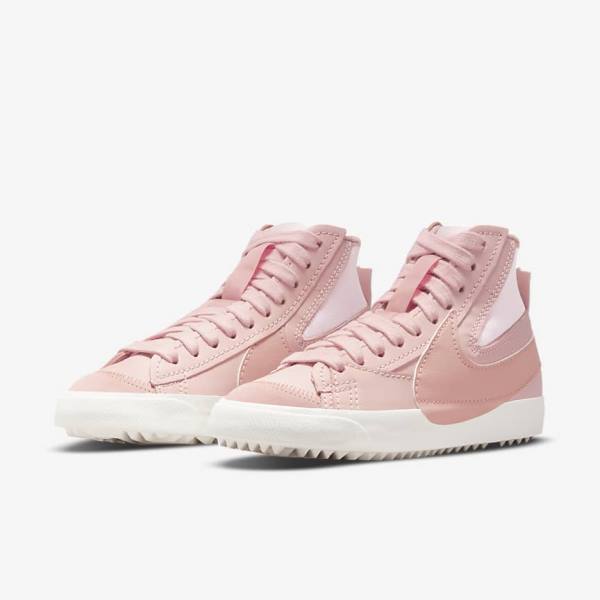 Women's Nike Blazer Mid 77 Jumbo Trainers Pink / Rose | NK601KRE