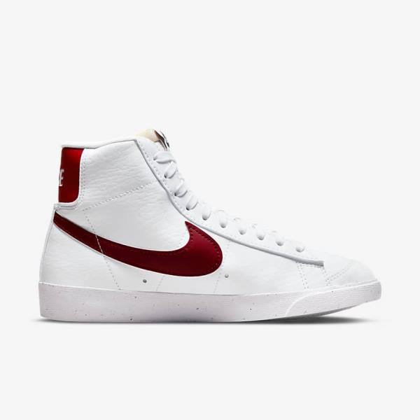 Women's Nike Blazer Mid 77 Next Nature Trainers White / Black / Red | NK607ABQ