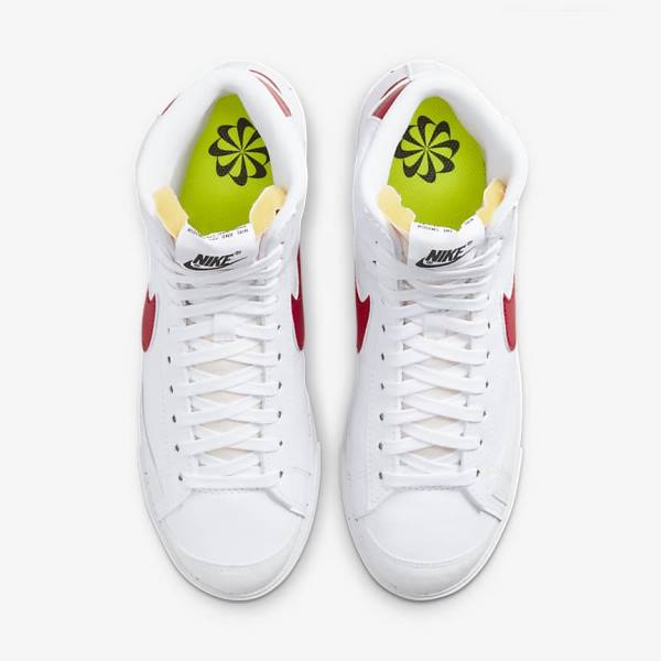 Women's Nike Blazer Mid 77 Next Nature Trainers White / Black / Red | NK607ABQ