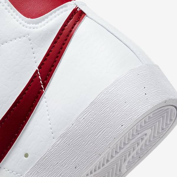 Women's Nike Blazer Mid 77 Next Nature Trainers White / Black / Red | NK607ABQ