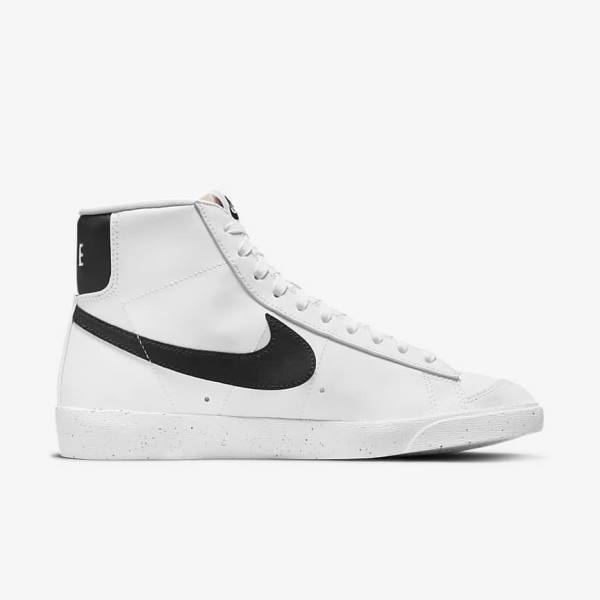 Women's Nike Blazer Mid 77 Next Nature Trainers White / Black | NK867YRM