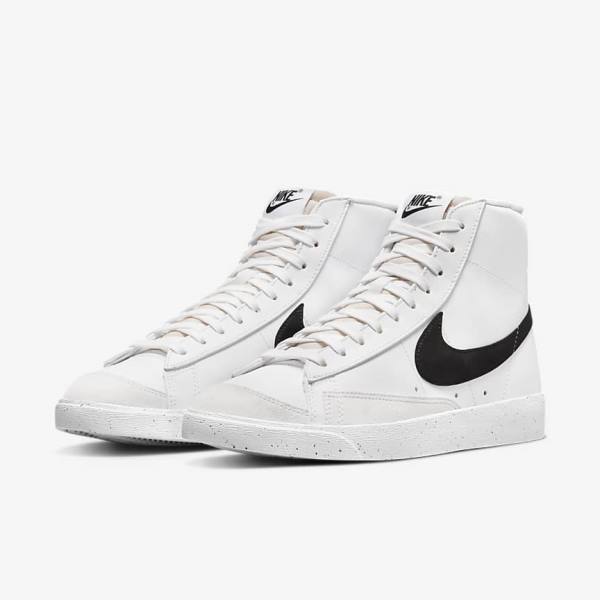 Women's Nike Blazer Mid 77 Next Nature Trainers White / Black | NK867YRM