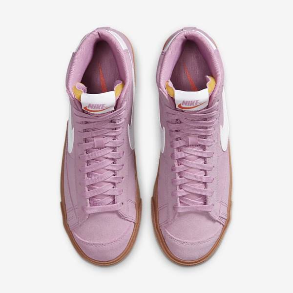 Women's Nike Blazer Mid 77 Trainers Pink / Brown / Orange / White | NK643PVE